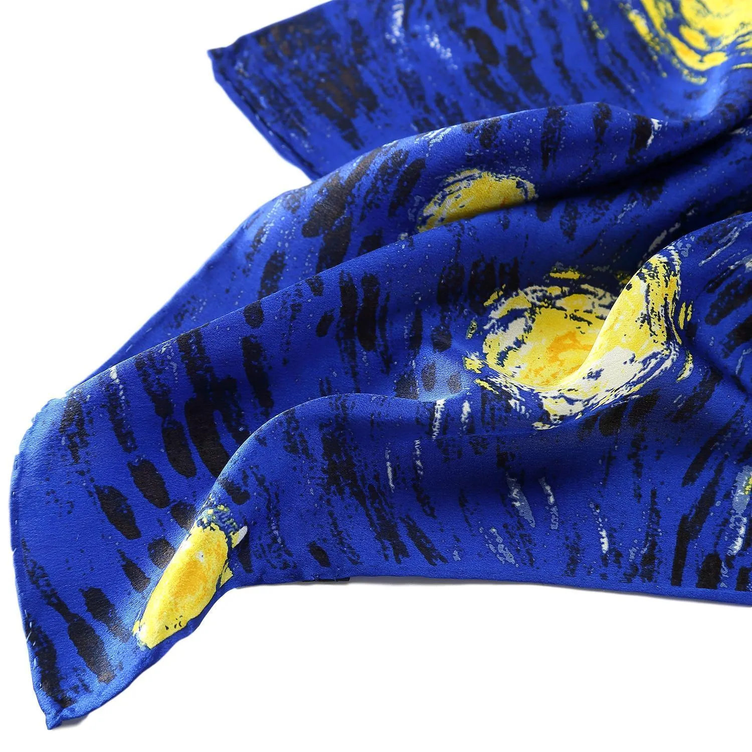 Long Charmeuse Silk Scarf with Van Gogh Painting Starry Night LZD113