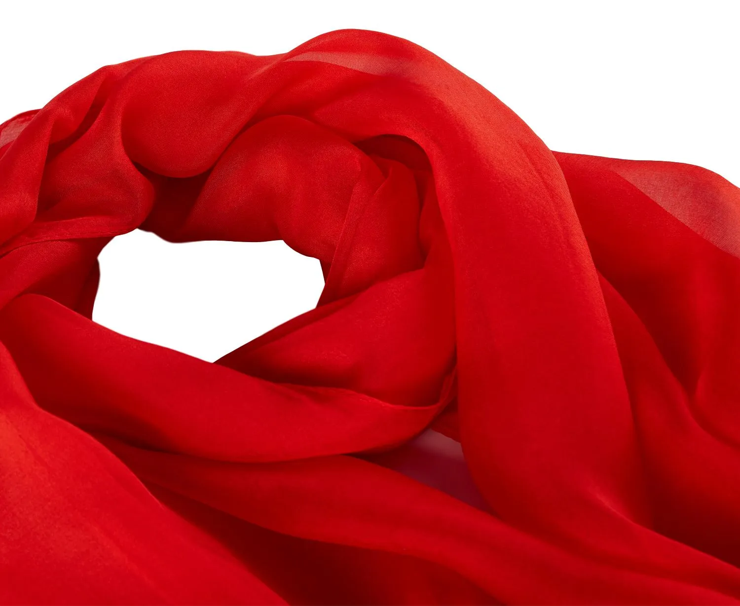 Long Silk Chiffon Scarf Solid Red Color SQL203