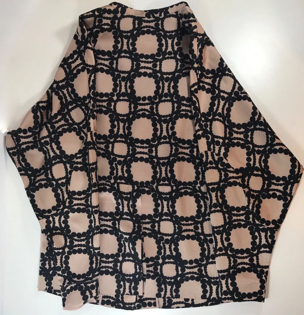 MARNI Cream, Black, and Pink Bow Print Blouse Size US 2-4