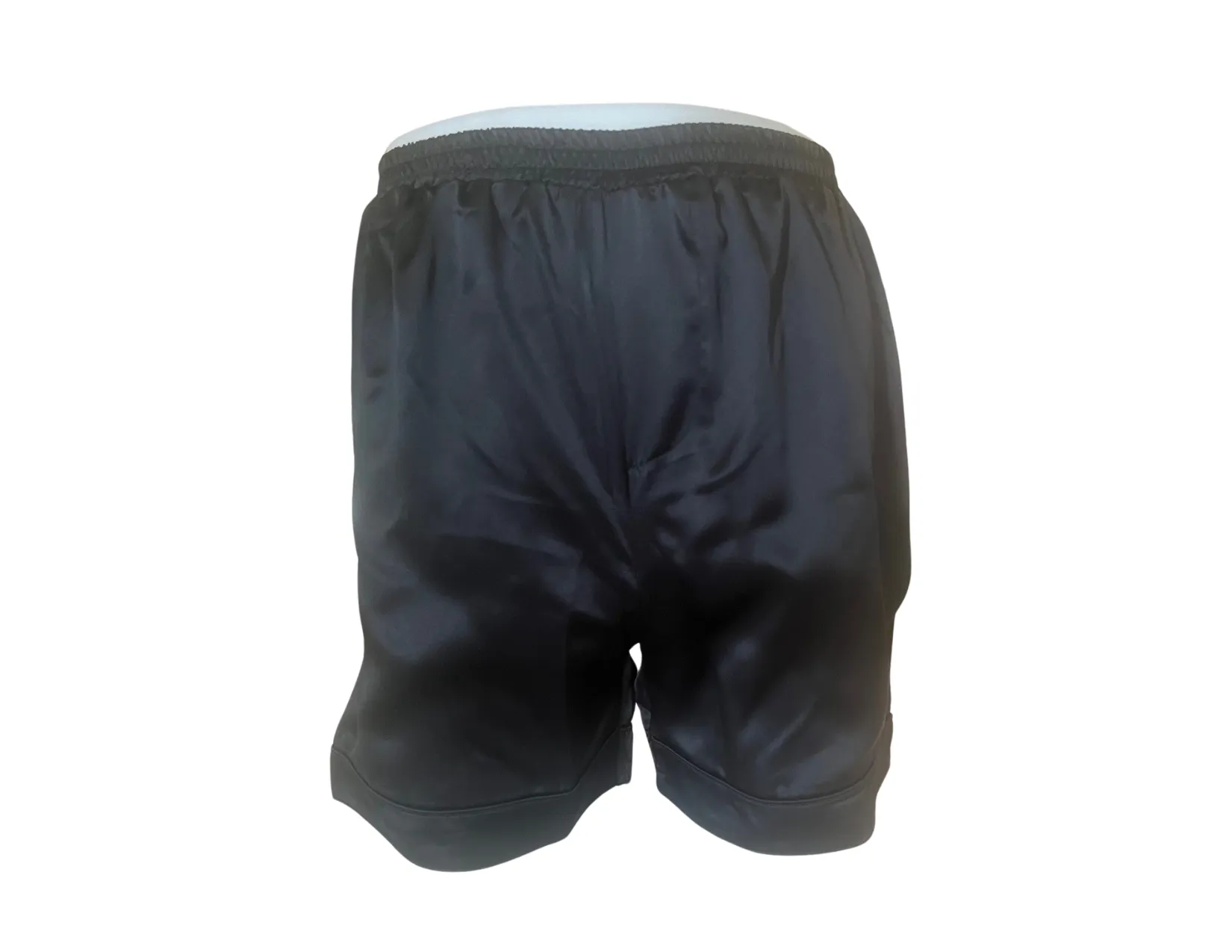 Men's Black Mulberry Silk Boxer Short with faux fly