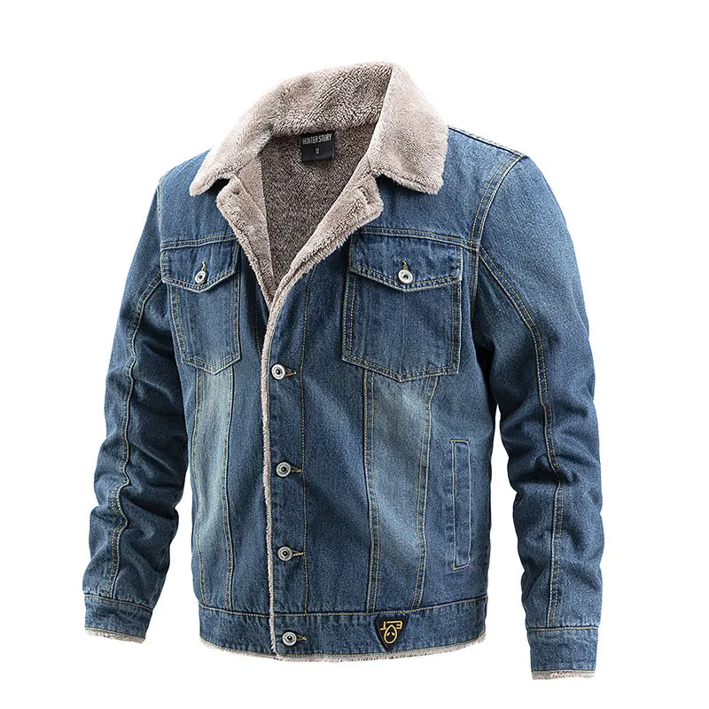 Men's Winter Fleece Denim Jacket