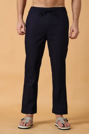 Navy Blue Cotton Pant Pajama