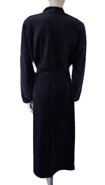 NEW - DIAMOND TEA COTTON/POLY ZIP UP FRONT ROBE WITH ATTACHED TIES IN NIGHTFALL SIZE LARGE- ONLY 1 IN STOCK IN THIS SIZE & COLOR - WOULD MAKE A WONDERFUL GIFT