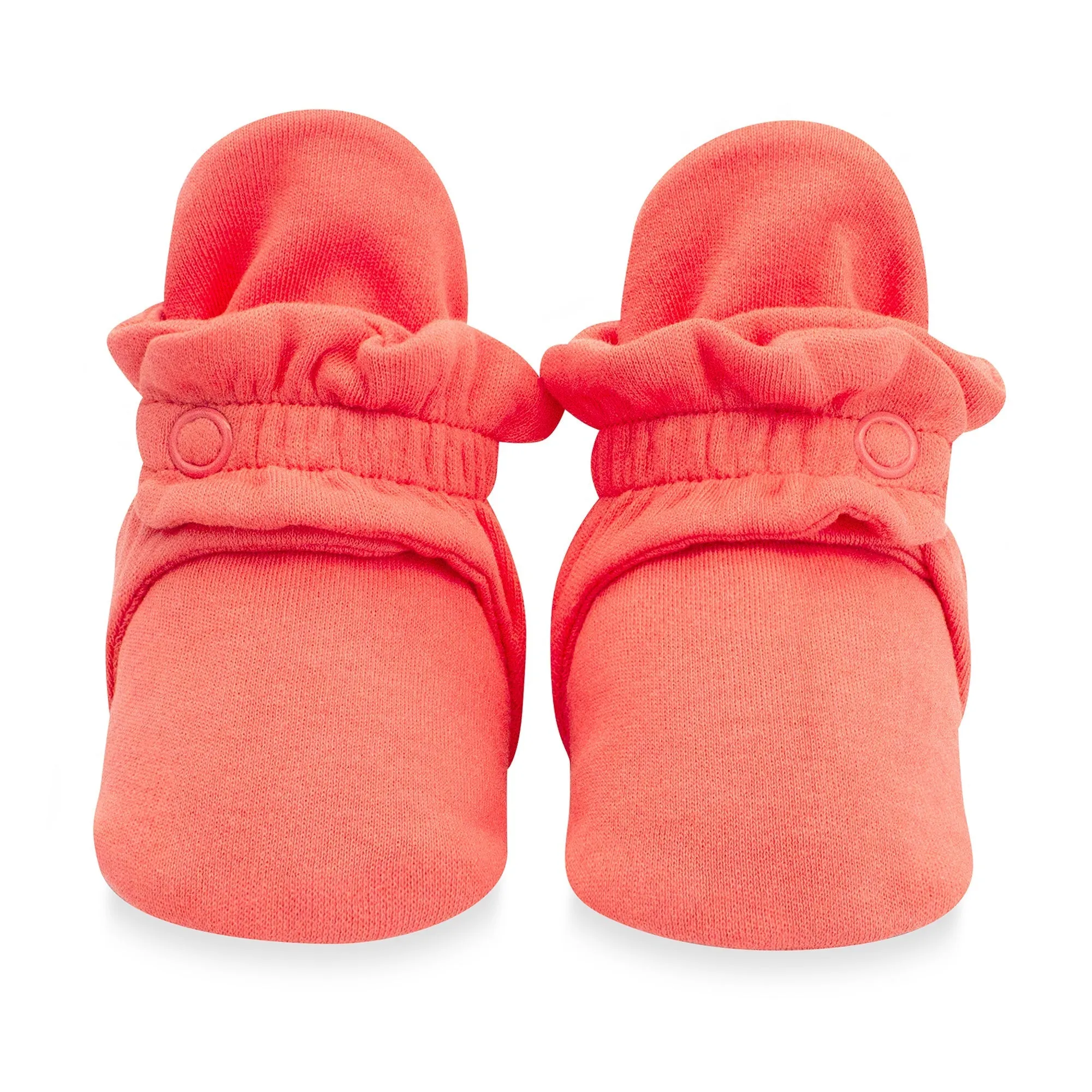 Organic Cotton Gripper Baby Bootie - Coral