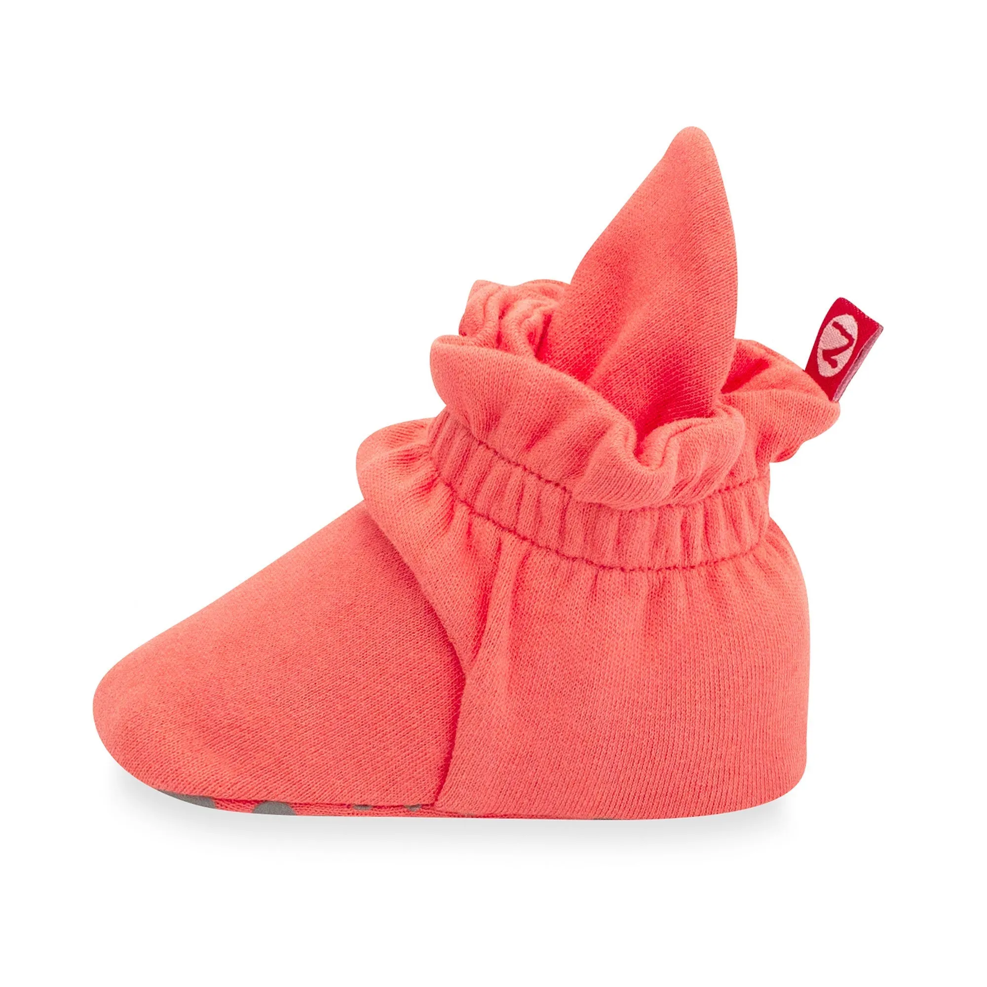 Organic Cotton Gripper Baby Bootie - Coral