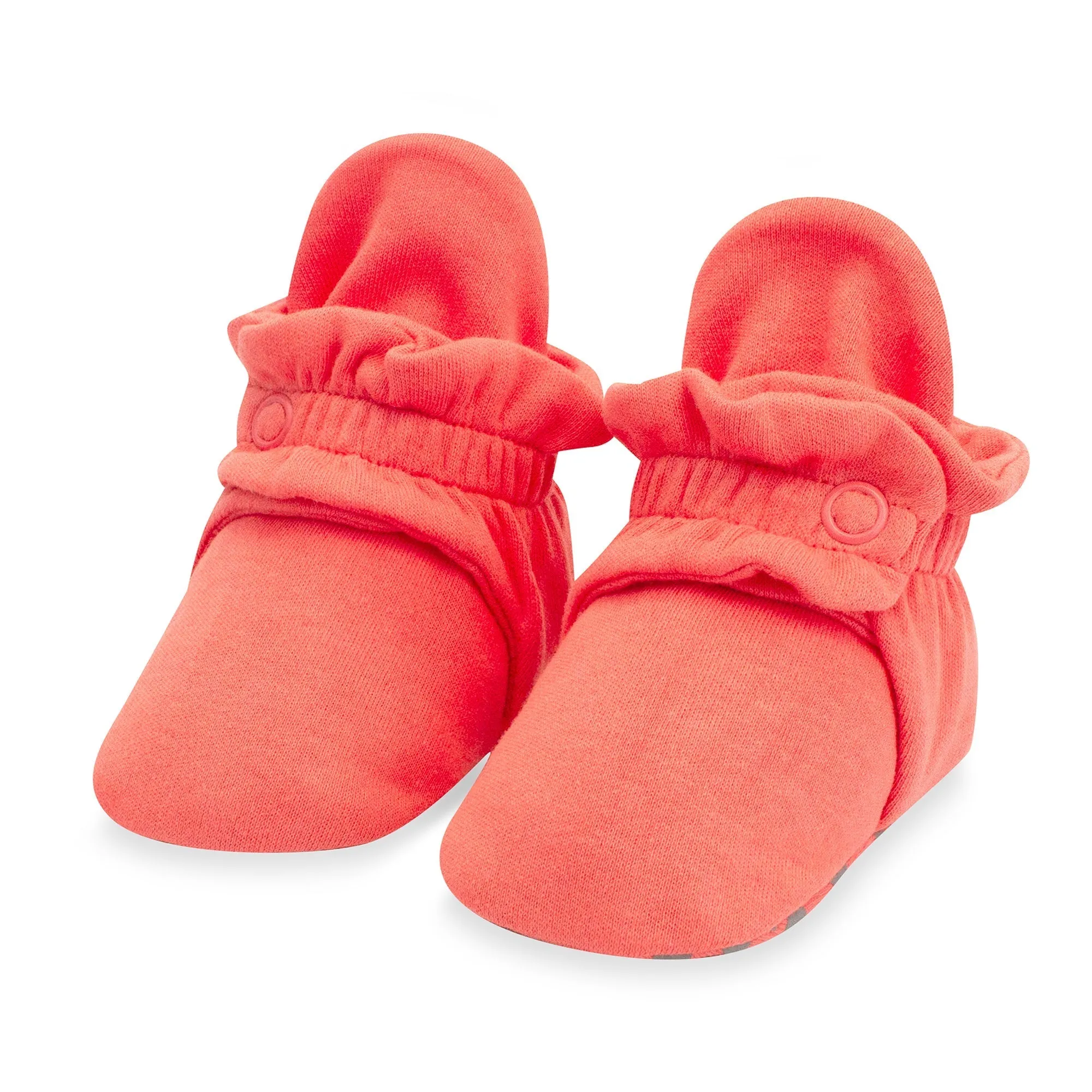 Organic Cotton Gripper Baby Bootie - Coral