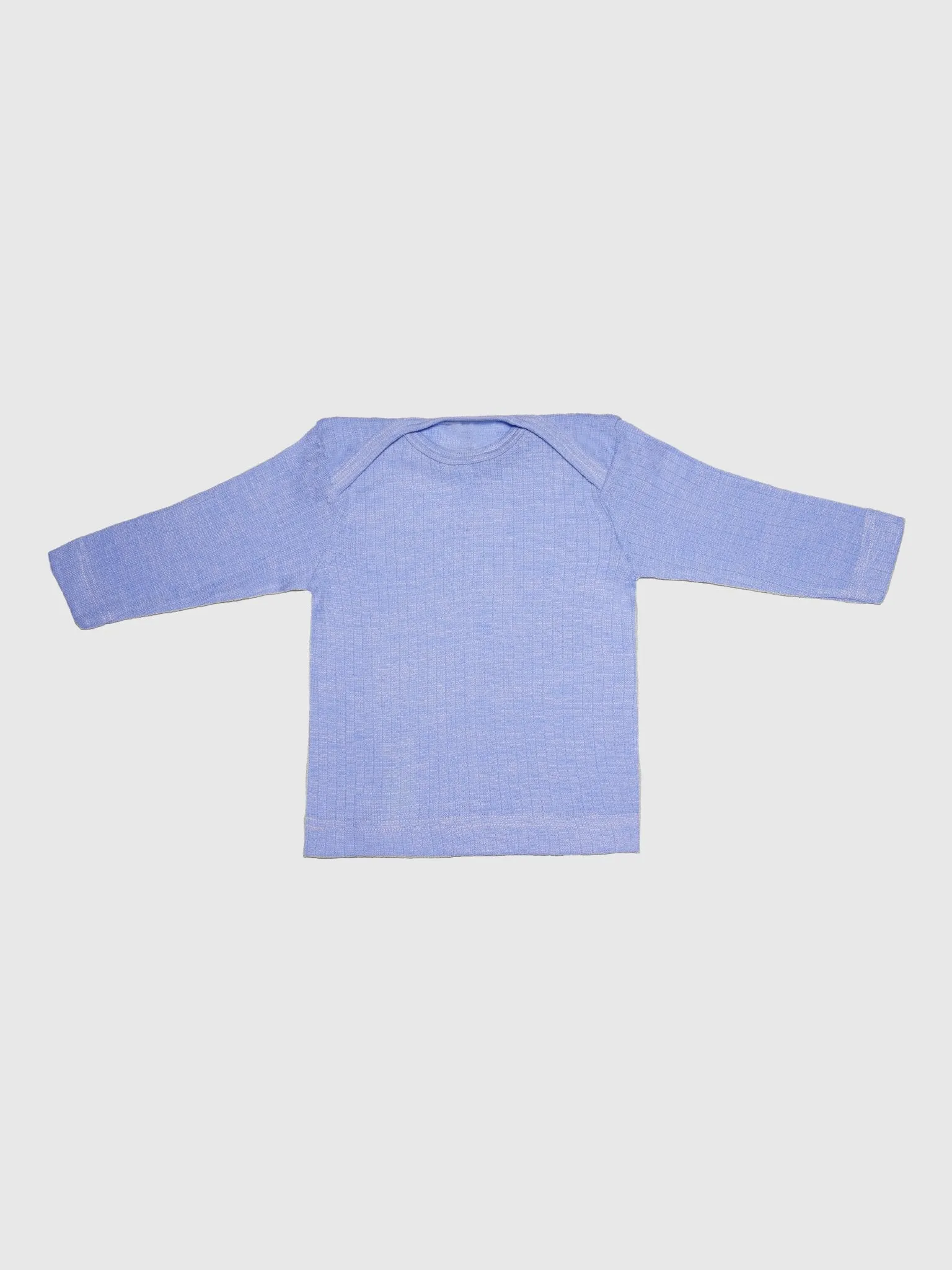 organic cotton, merino wool and silk shirt in blue - baby/toddler