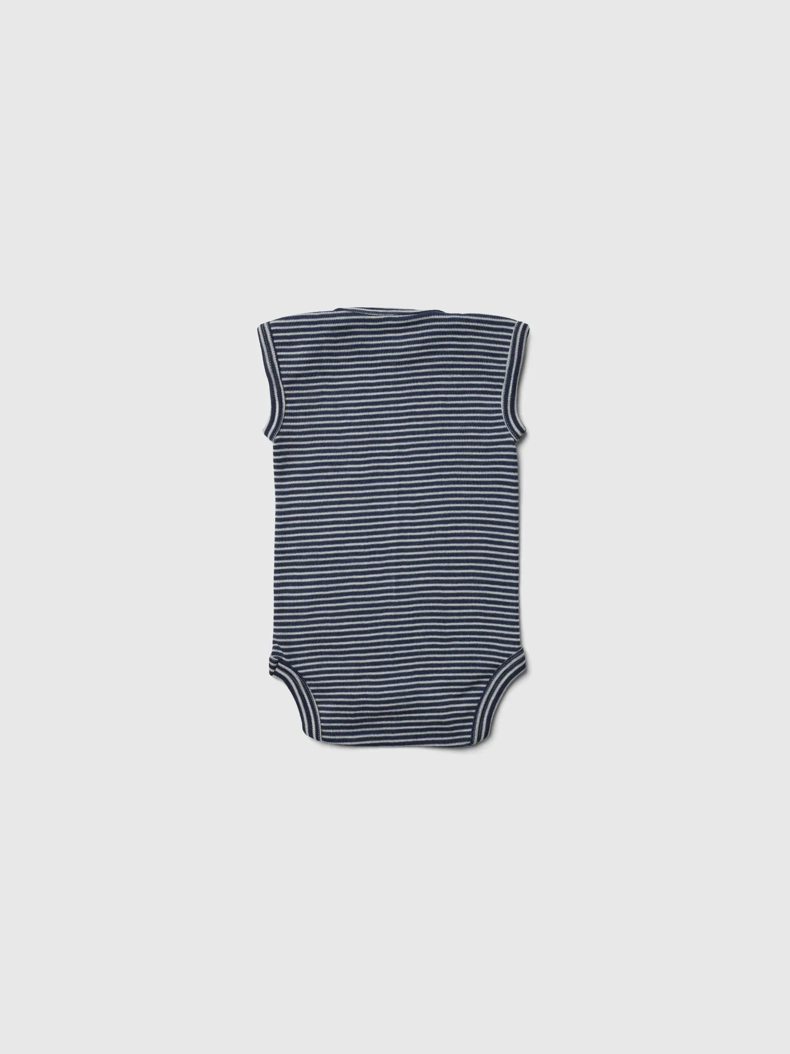 organic merino sleeveless onesie in navy/natural stripe - baby/toddler