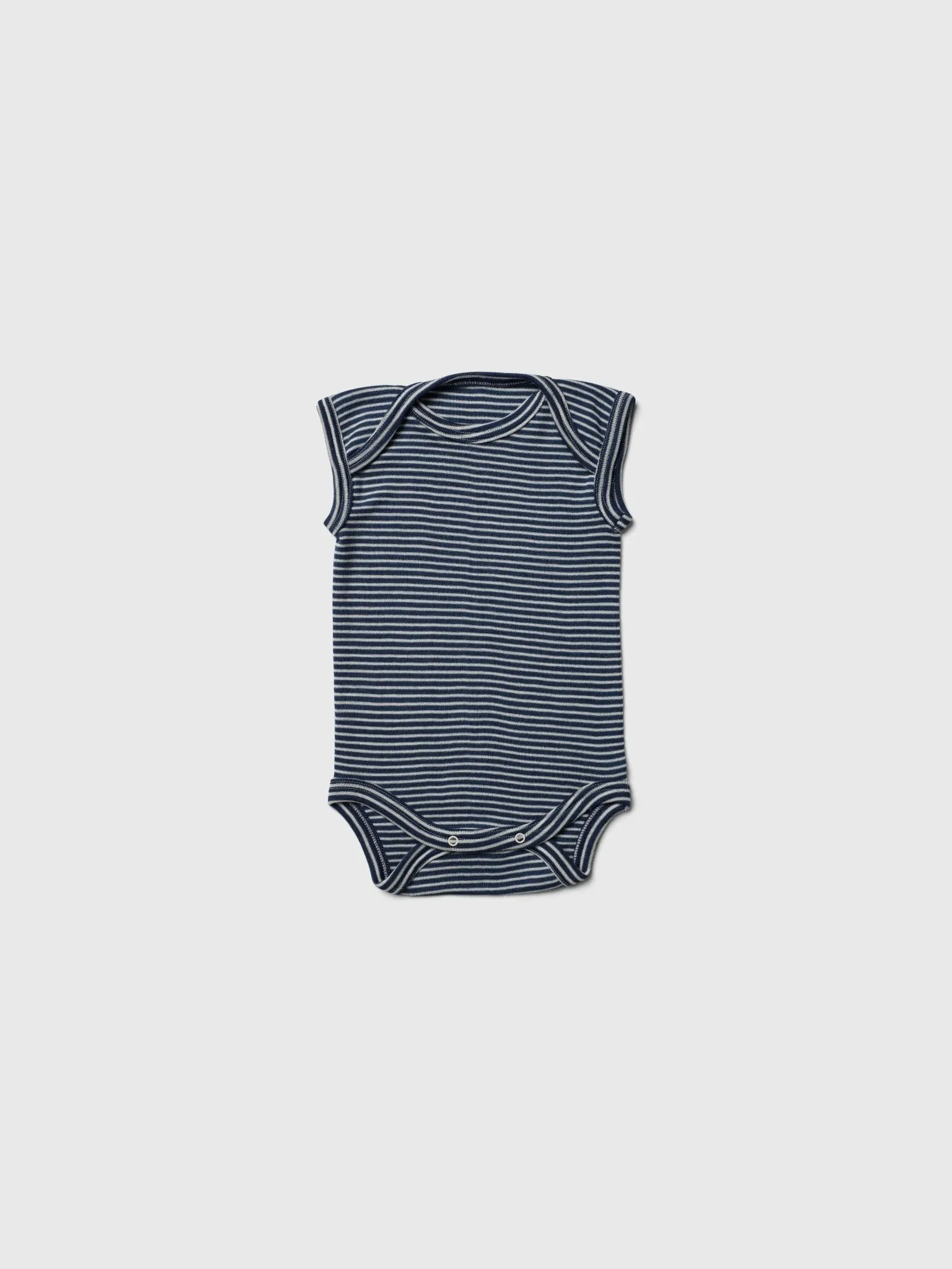 organic merino sleeveless onesie in navy/natural stripe - baby/toddler