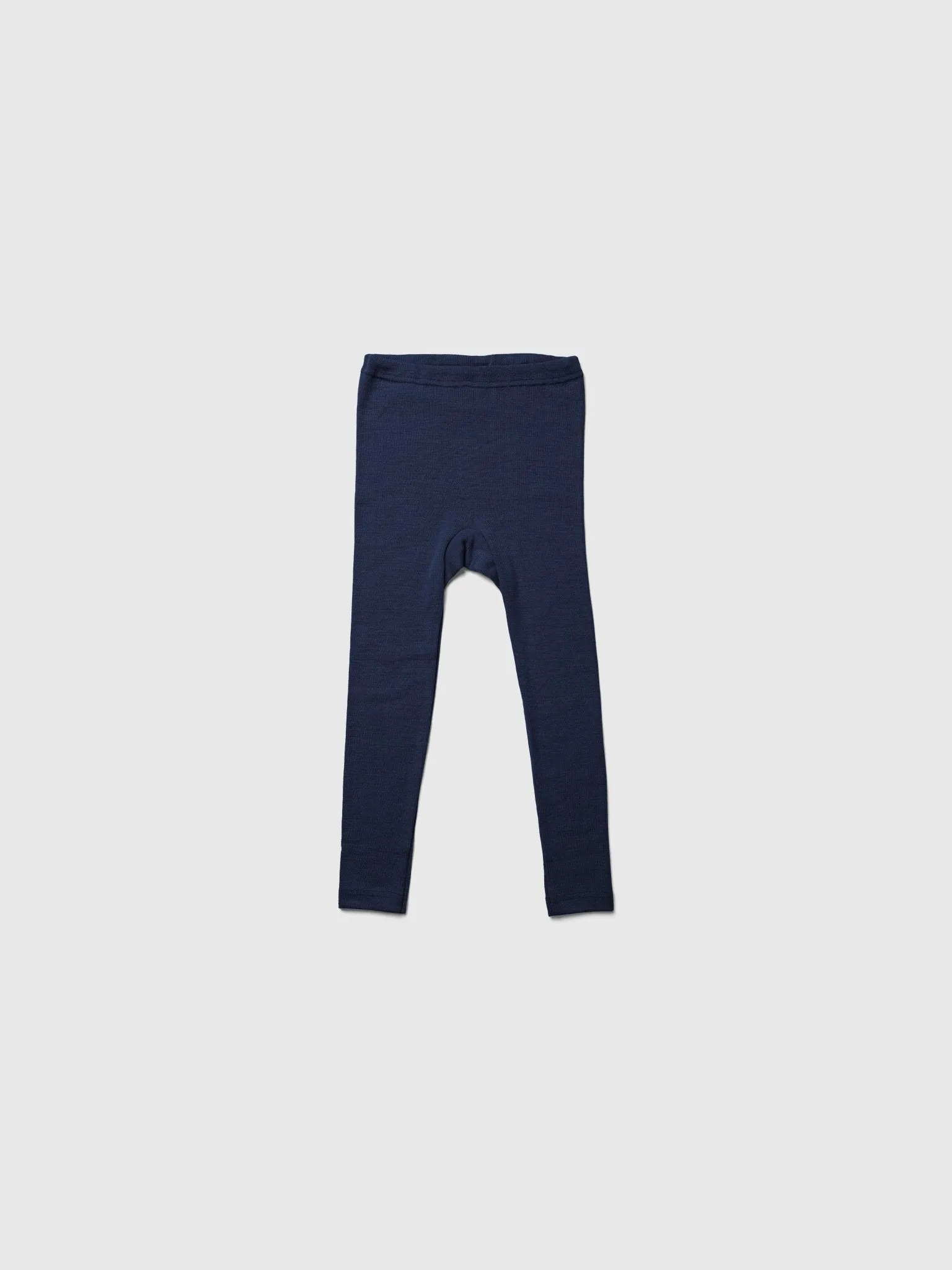 organic merino wool and silk kids leggings - navy