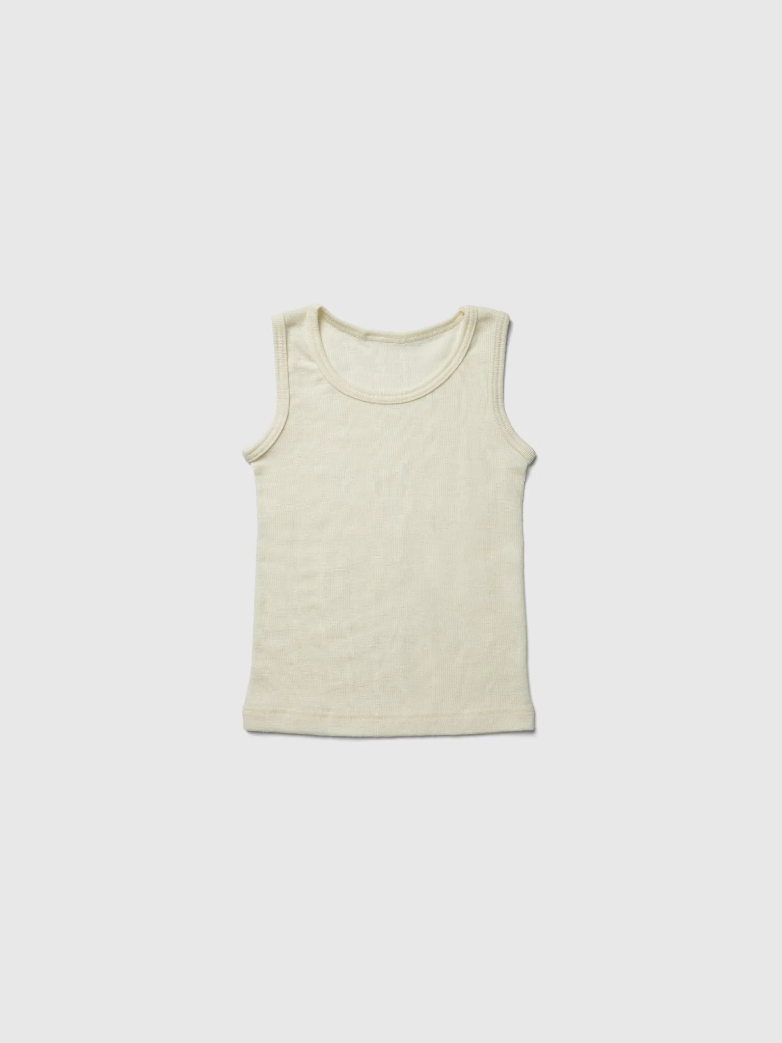 organic merino wool and silk kids tank - natural