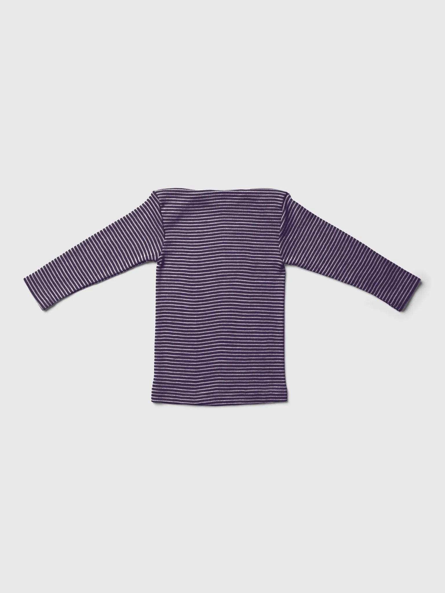 organic merino wool and silk shirt in purple/natural stripe - baby/toddler