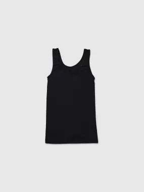 organic merino wool and silk women tank - black