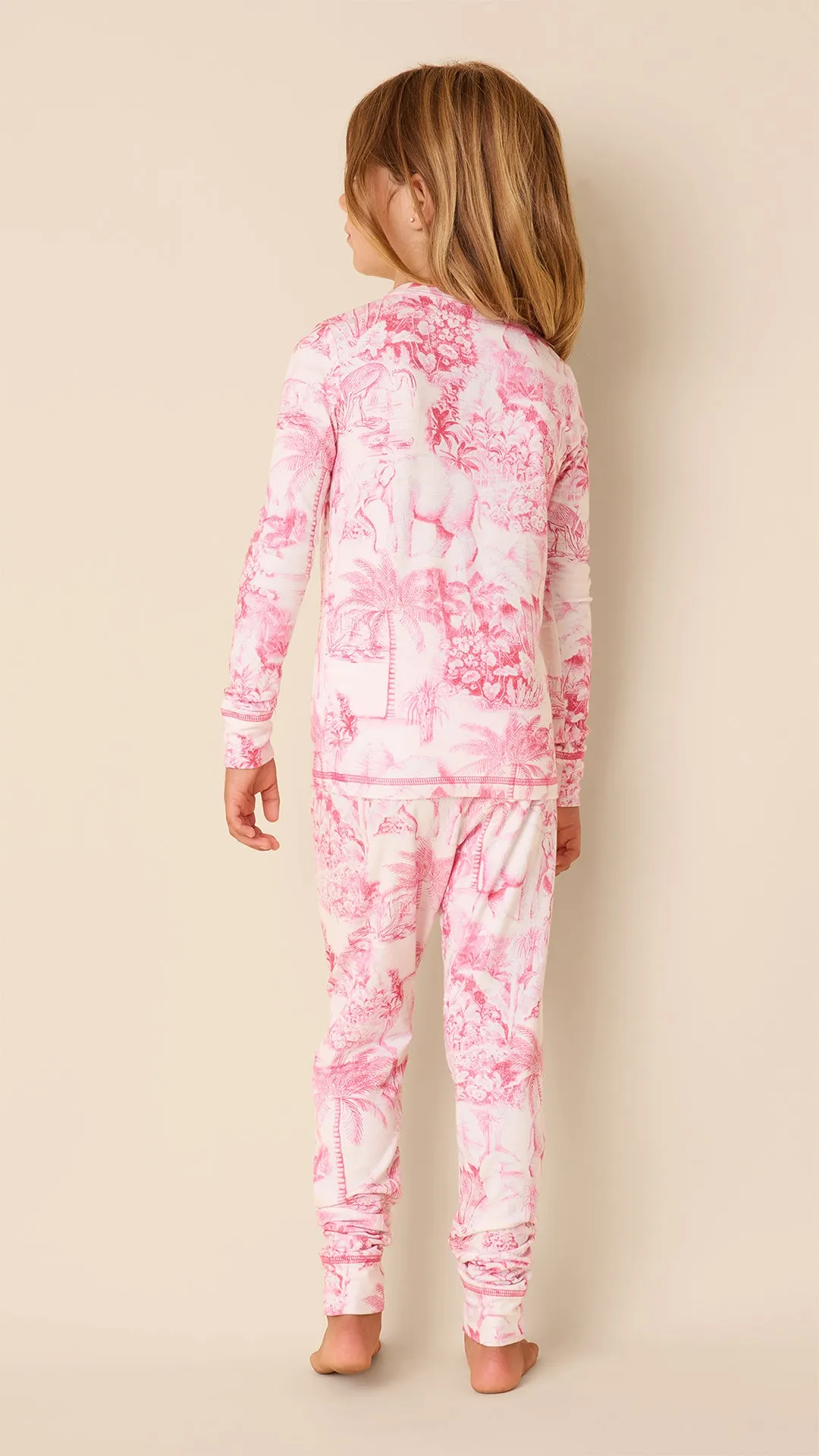 Palm Grove Toile Kids Pima Knit Pajama