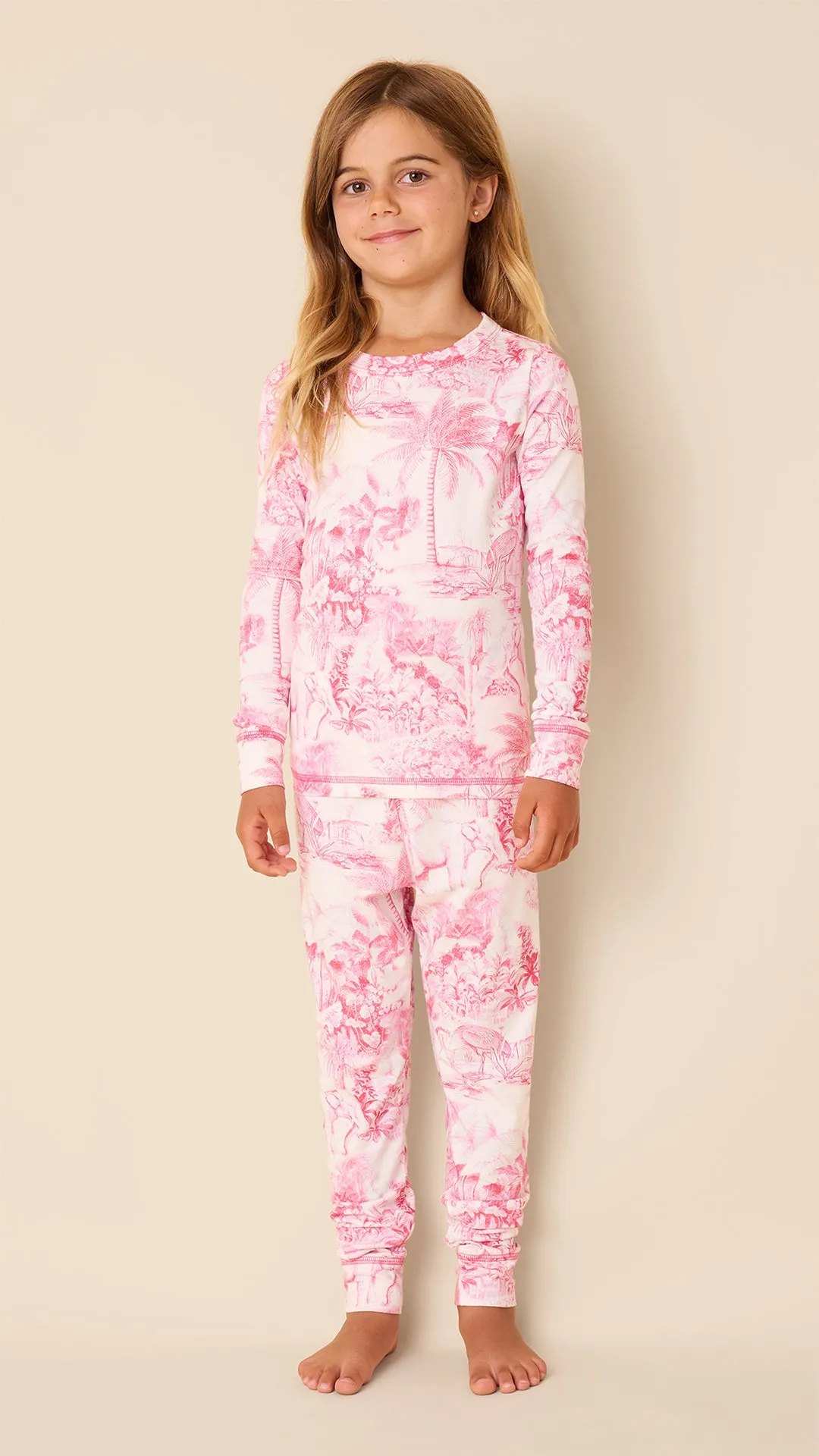 Palm Grove Toile Kids Pima Knit Pajama