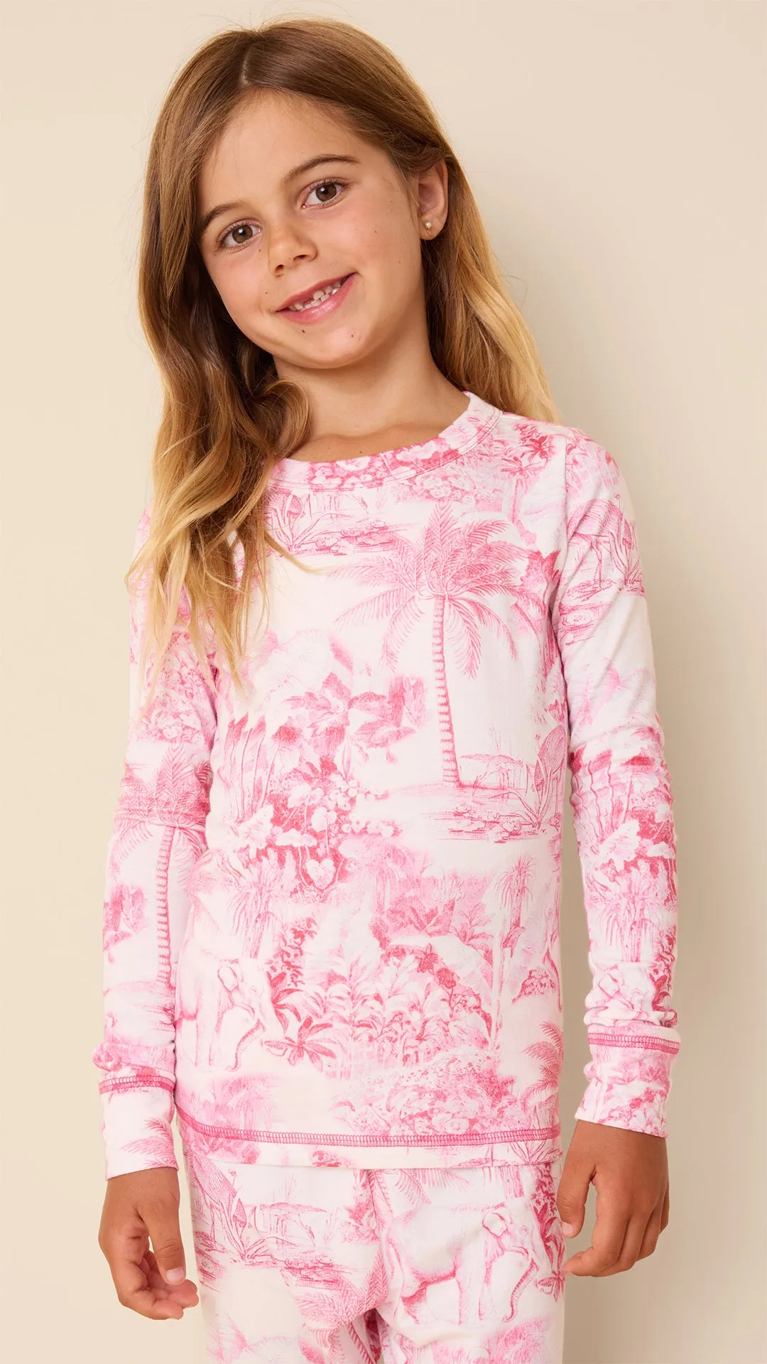 Palm Grove Toile Kids Pima Knit Pajama