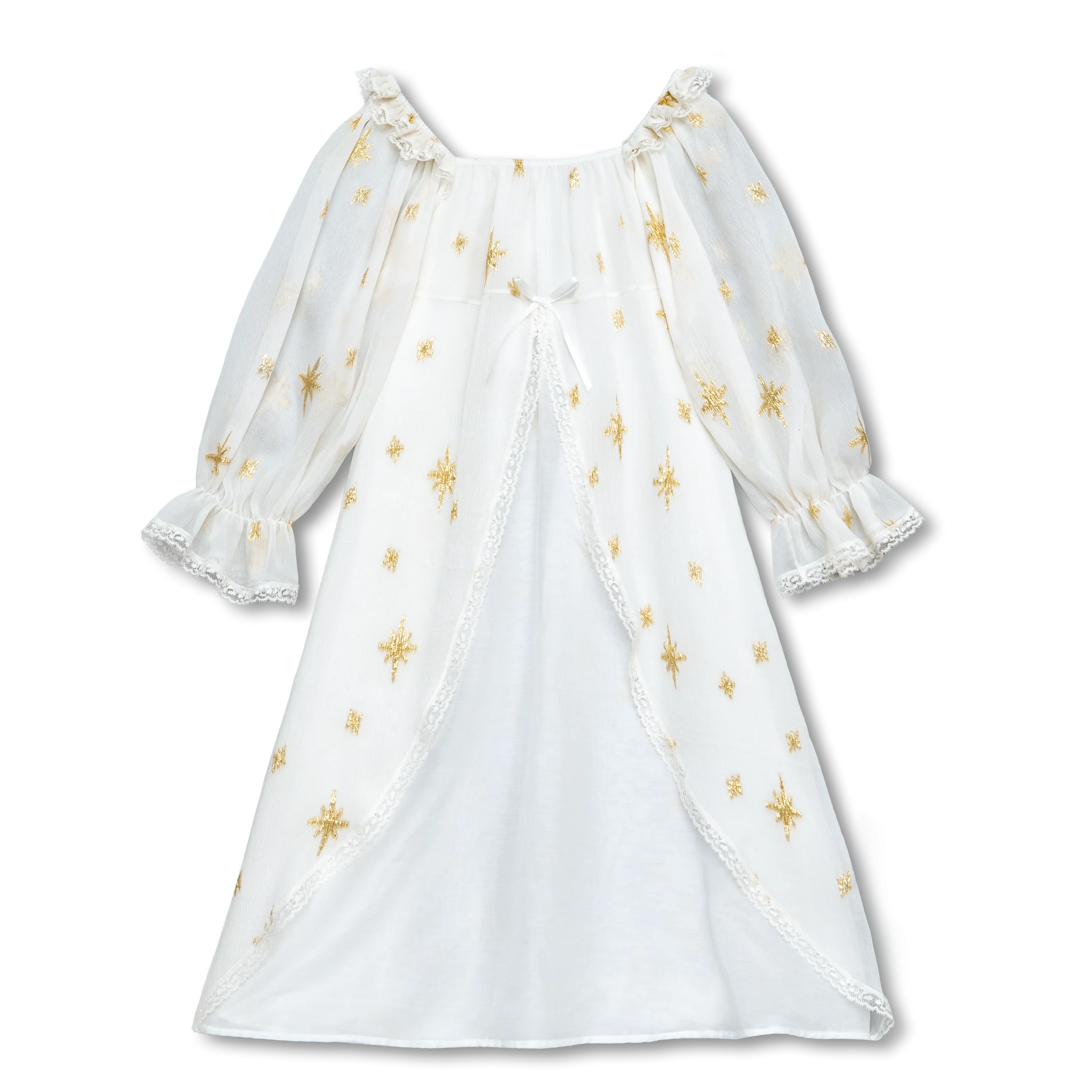 PENELOPE - GIRLS SILK NIGHTDRESS GOLDEN STARS