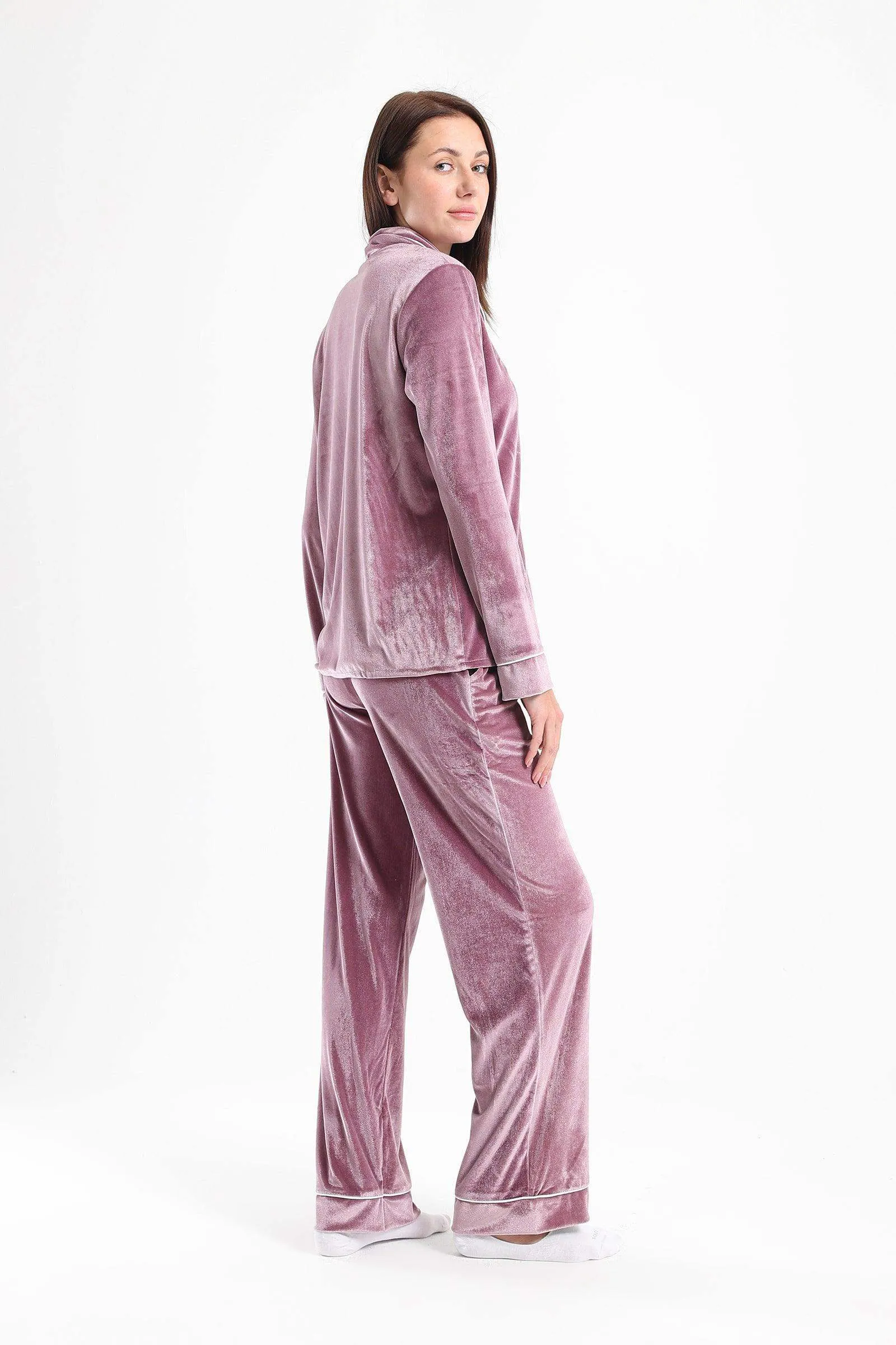 Piping Velvet Pyjama Set