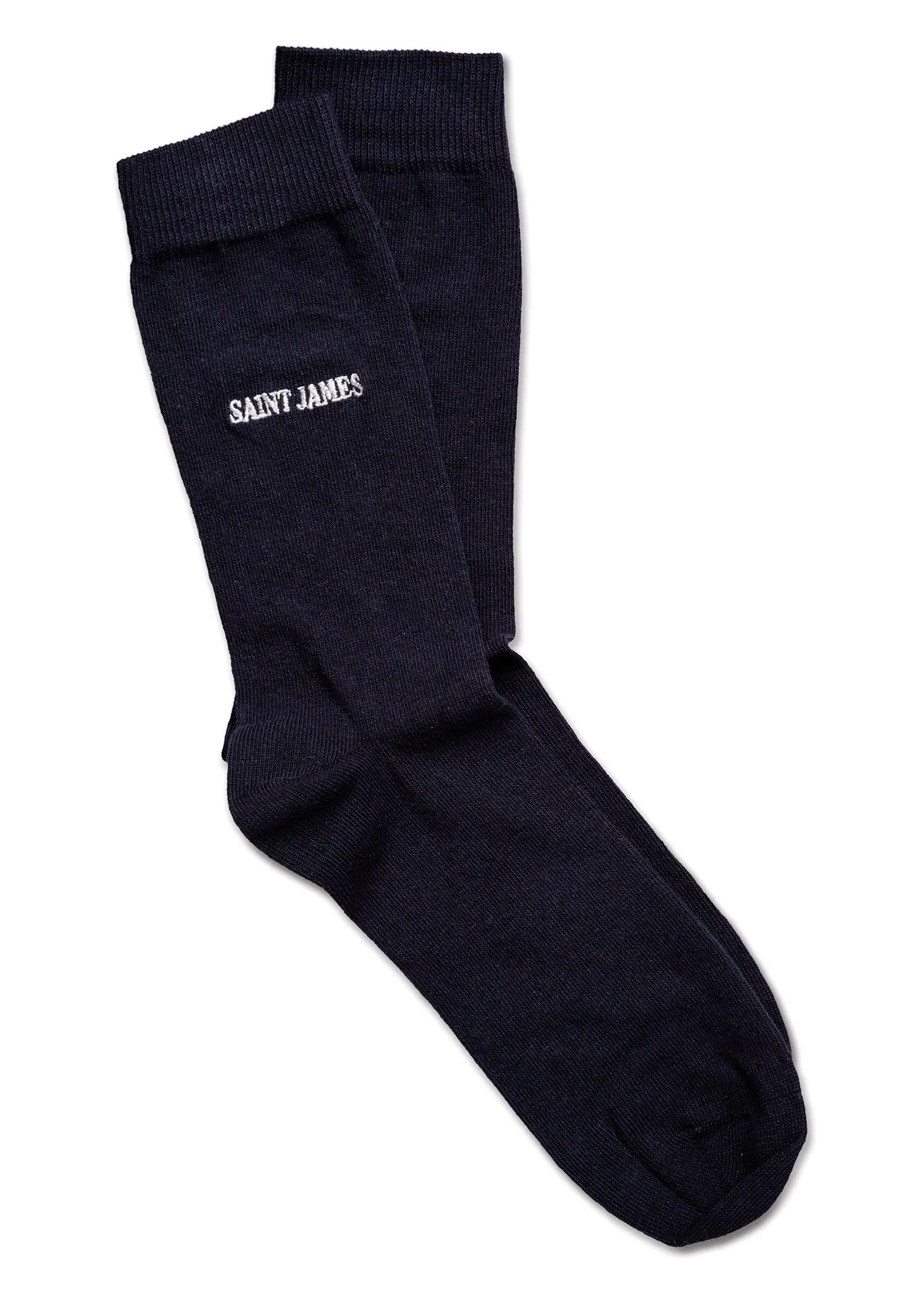 Plain socks with 'SAINT JAMES' embroidery - in cotton jersey (MARINE)