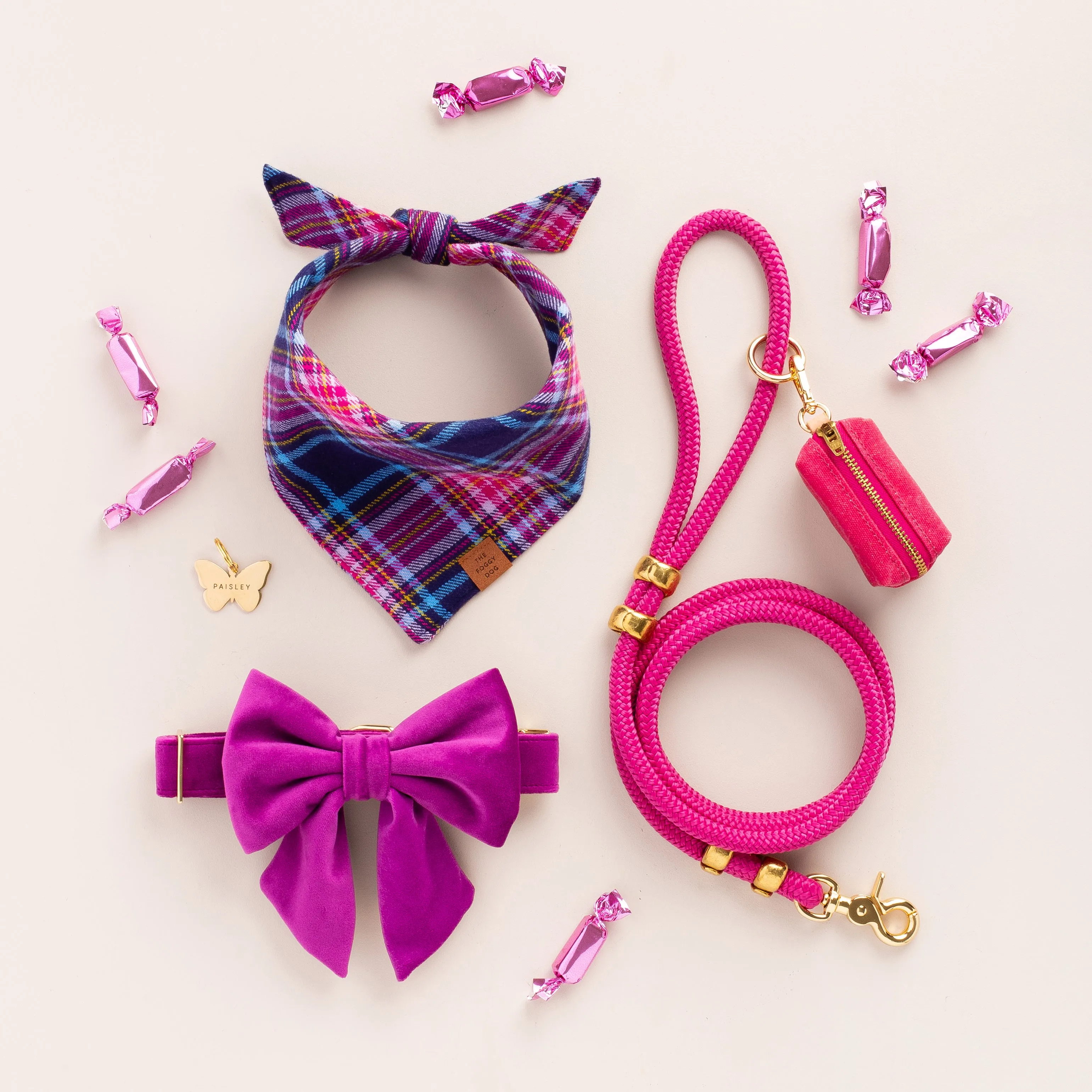 Plum Velvet Lady Dog Bow