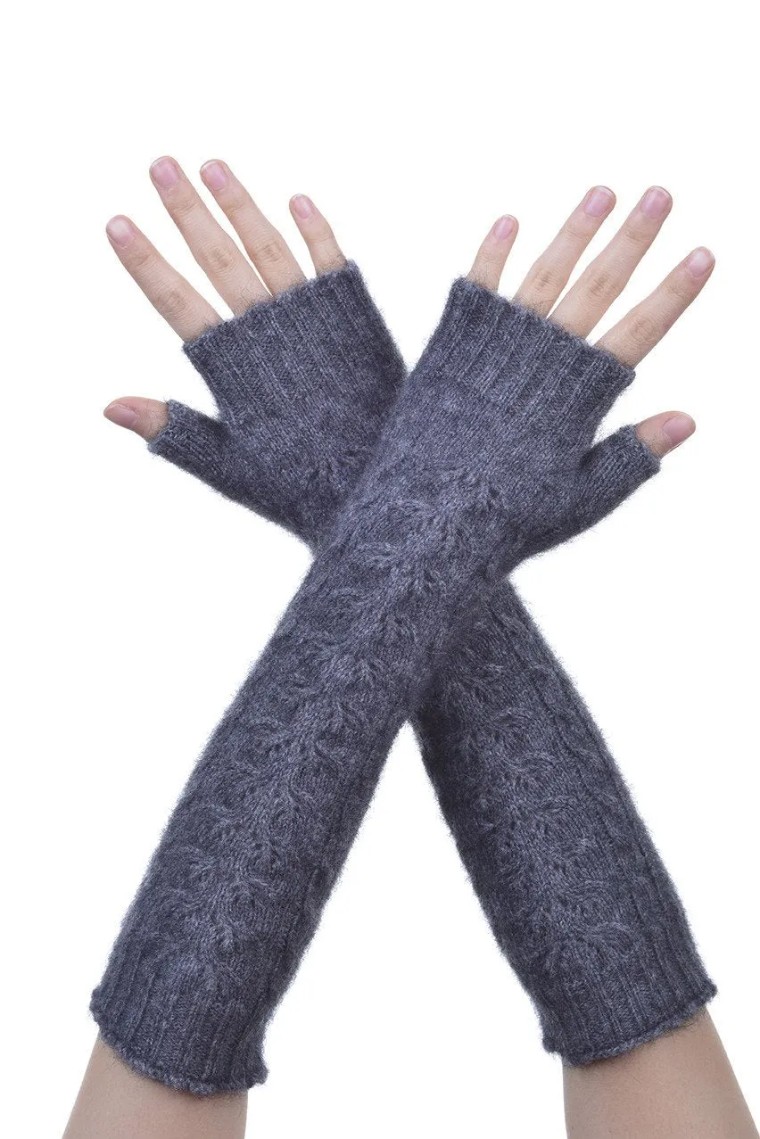 Possum Merino Open Finger Cable Gloves