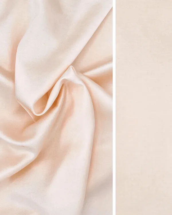 Pretty Blush Pink Cotton Silk Sateen Fabric 43"