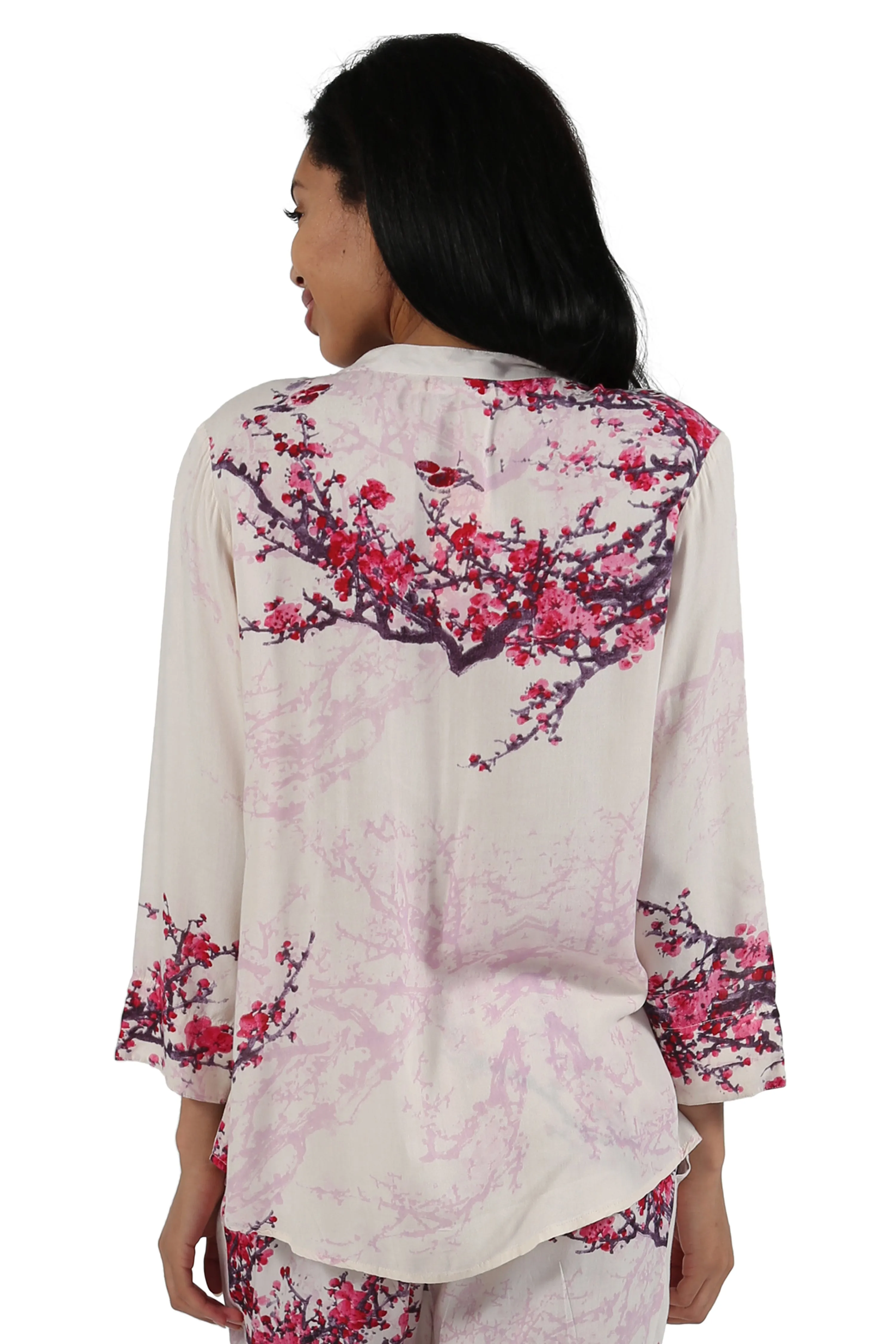 Printed Long Sleeve Rayon Pajamas