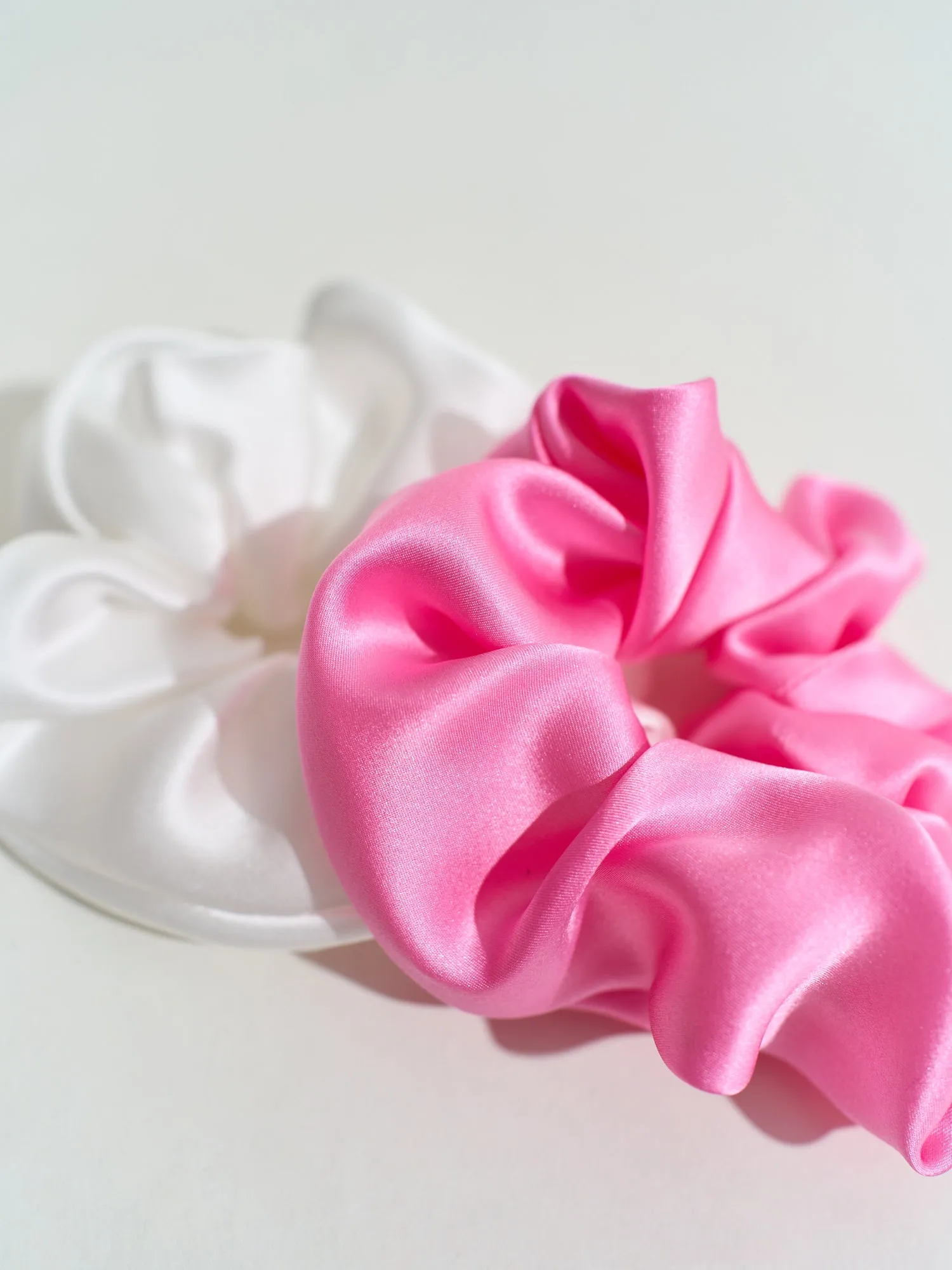 "Silken Hair" Silk Scrunchie Hair Tie - Pink