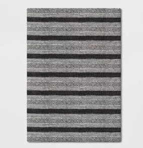 Ravinia Stripe Hand Tufted Rug Black/White