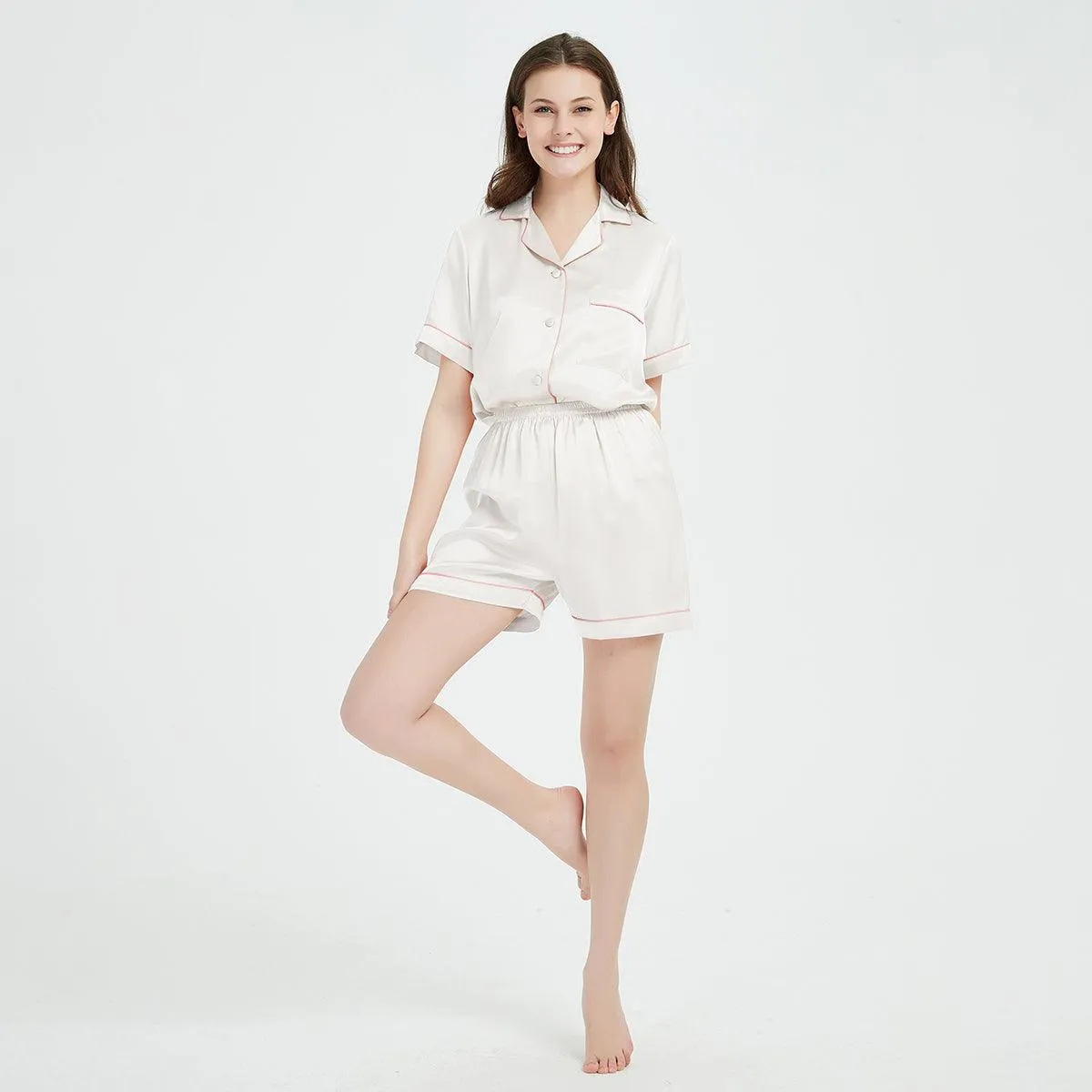 Silk Pajamas Shorts Set for Women silk pajamas nightwear