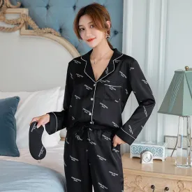 Silk pajamas women snow silk satin loose