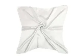 Small Square Silk Satin Scarf Plain Ivory Color XFJ306