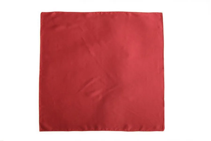 Small Square Silk Satin Scarf Plain Red Color XFJ307