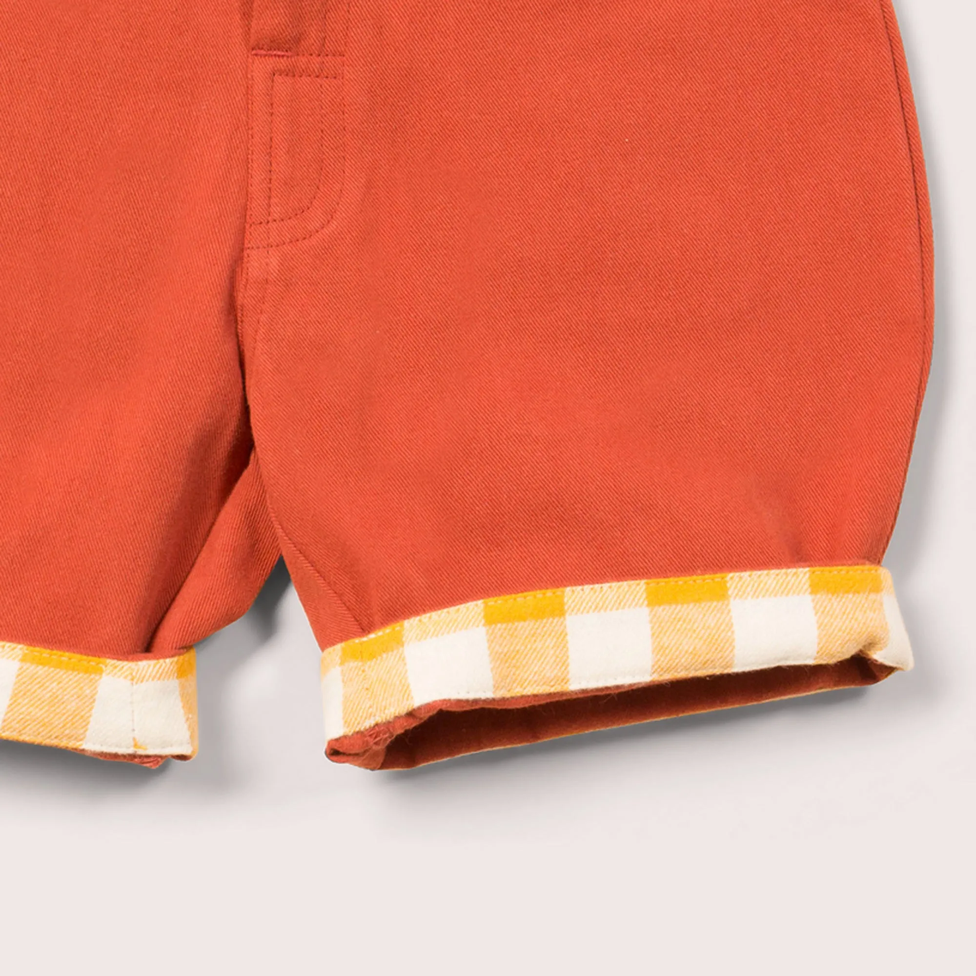 Soft Red Twill Turn Up Sunshine Shorts