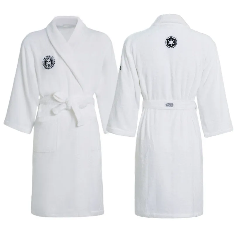 Star Wars Winter Bathrobe White Coral Velvet Pajamas Cosplay Costume For Adults