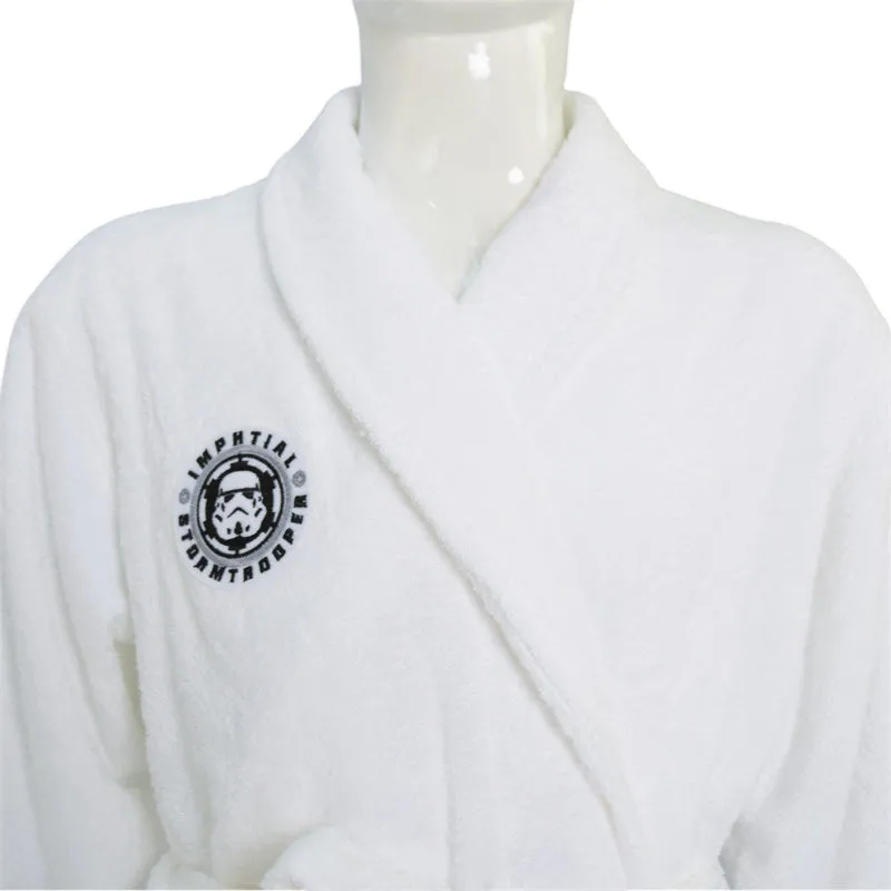 Star Wars Winter Bathrobe White Coral Velvet Pajamas Cosplay Costume For Adults