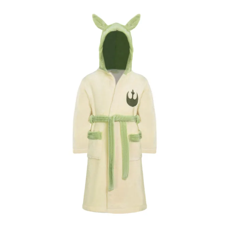 Star Wars Yoda Coral Velvet Pajamas Winter Bathrobe Cosplay Costume For Kids