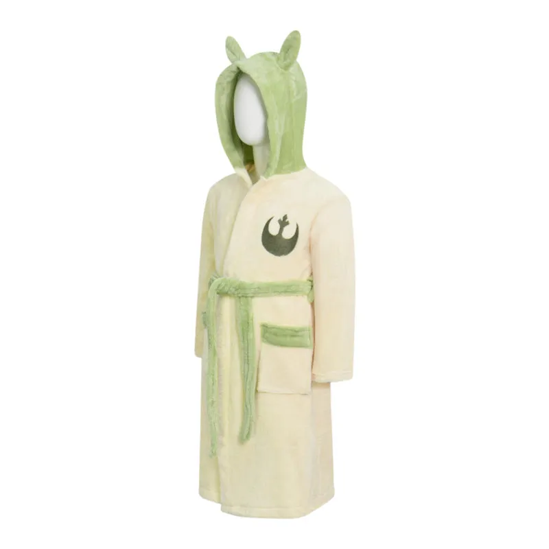 Star Wars Yoda Coral Velvet Pajamas Winter Bathrobe Cosplay Costume For Kids