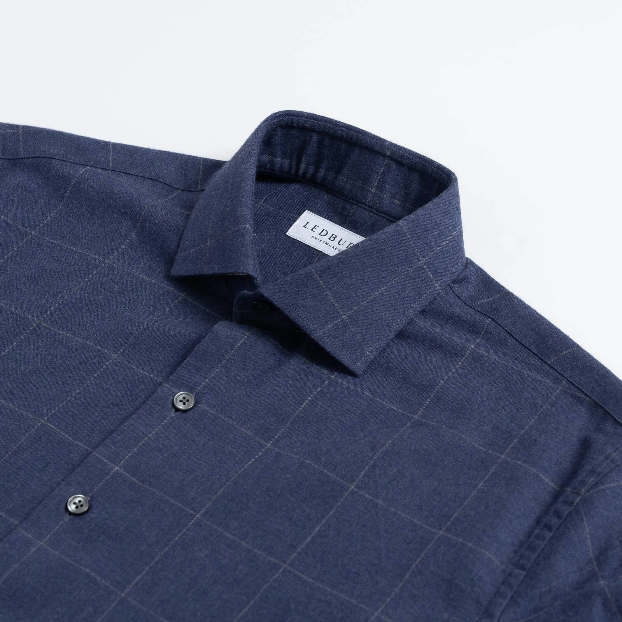 The Navy Heather Cardwell Cashmere Windowpane Casual Shirt