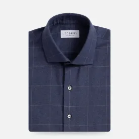 The Navy Heather Cardwell Cashmere Windowpane Casual Shirt