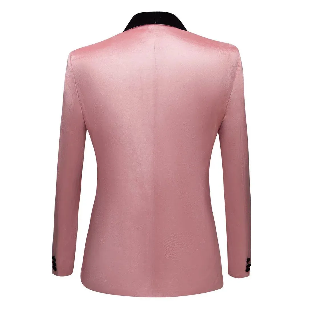 The Xavier Velvet Slim Fit Blazer Suit Jacket - Salmon