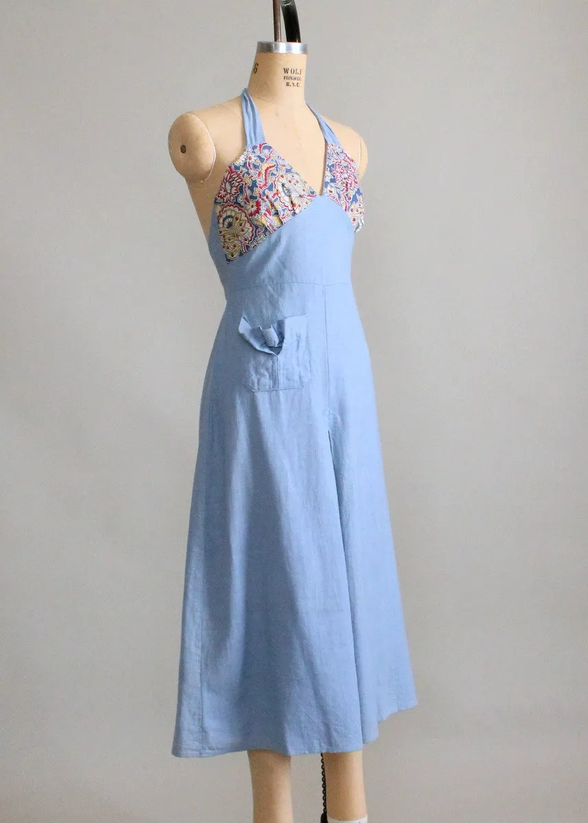 Vintage 1930s Wide Leg Halter Beach Pajamas