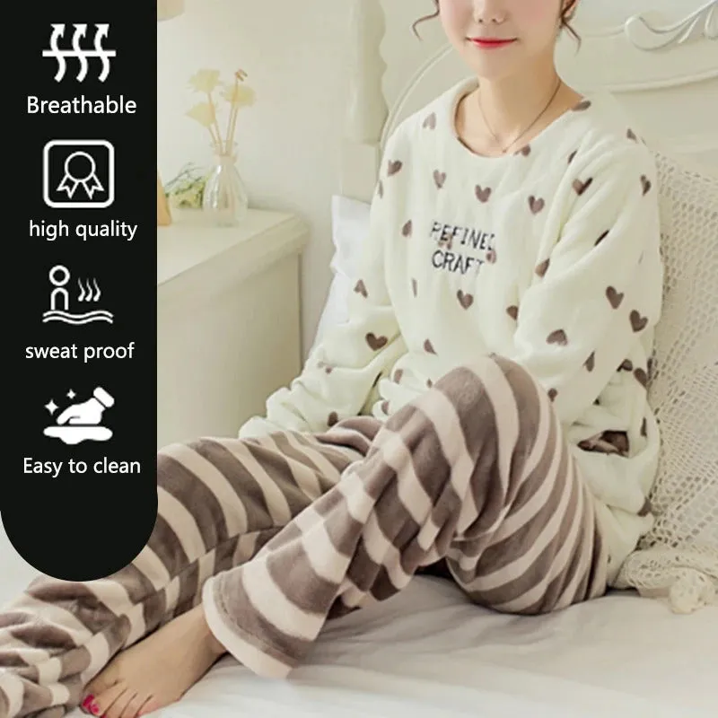 Winter Thickened Warm Coral Velvet Couple Pajamas Robe Women Homewear Hooded Men Long Flannel Solid Colour Easy to Clean Girl