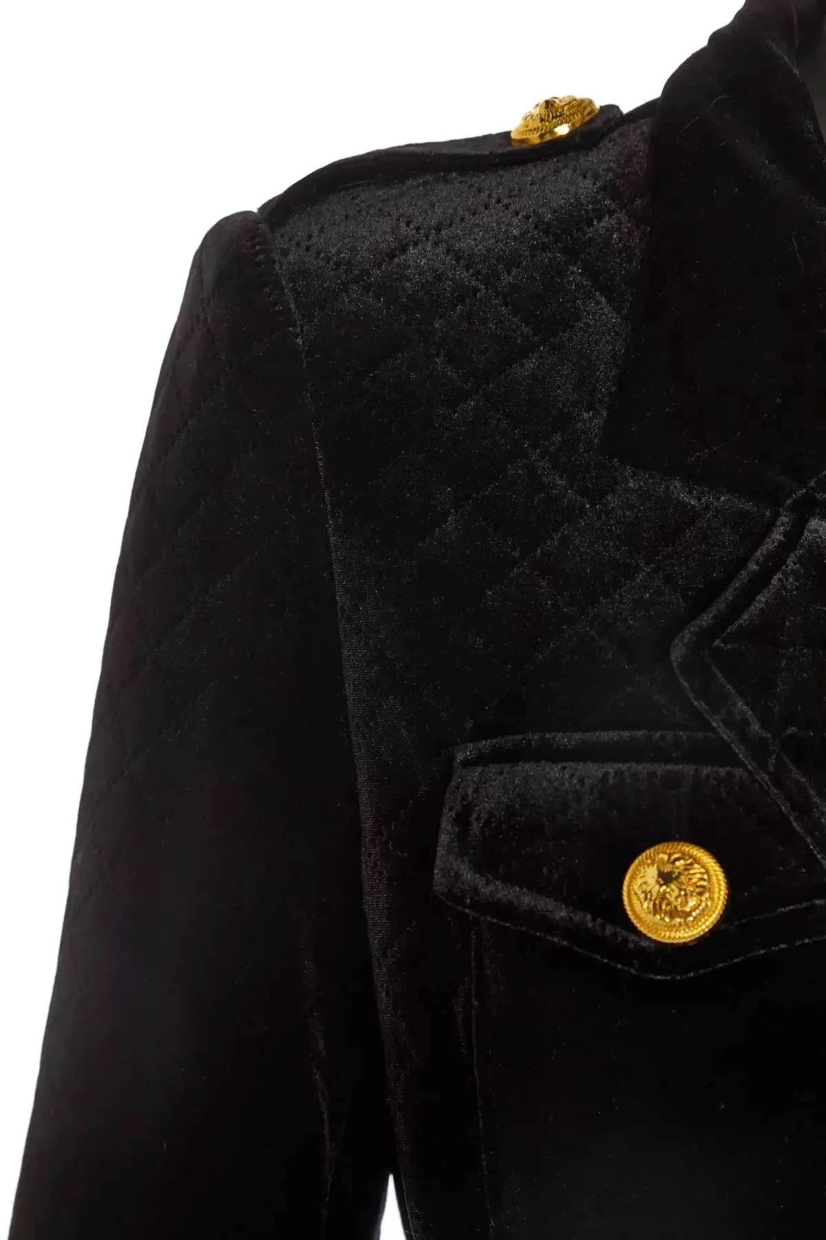 Women’s Belted Black Double-Breasted Velvet Coat