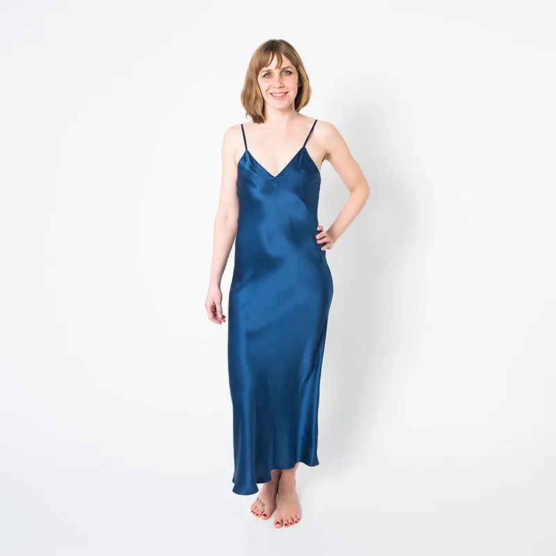 Women's Navy Blue Mulberry Silk Nightgown