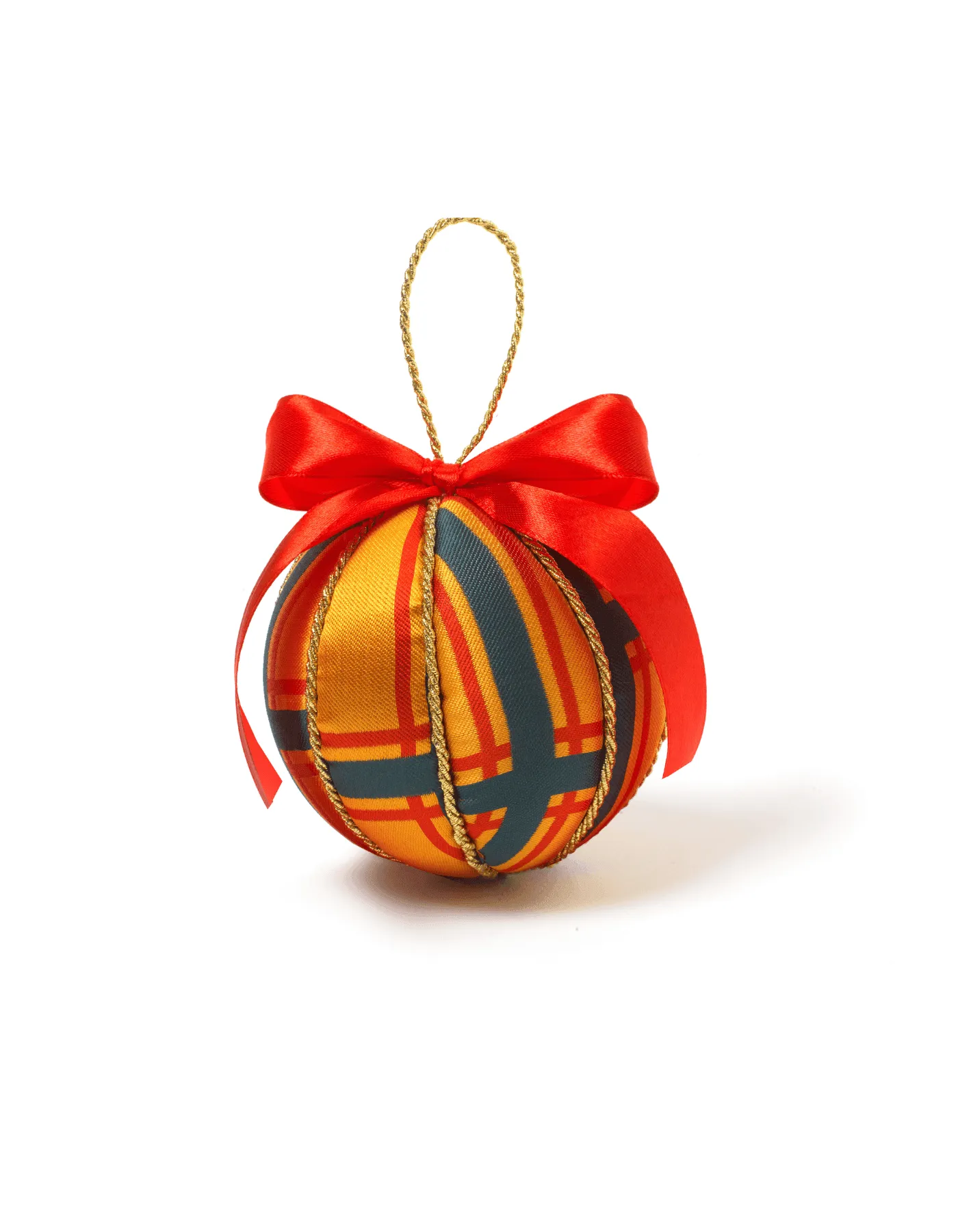 Yellow Check Printed Bauble